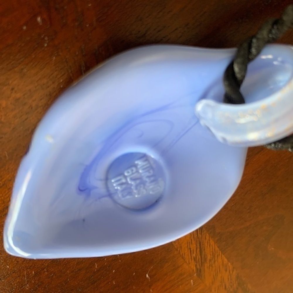 Murano Glass Italian Blue Real Gold Infused Lrg Pendant - Picture 5 of 9